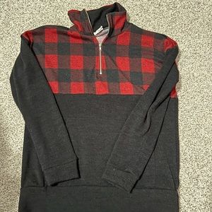 Plaid Zip Up Sweater